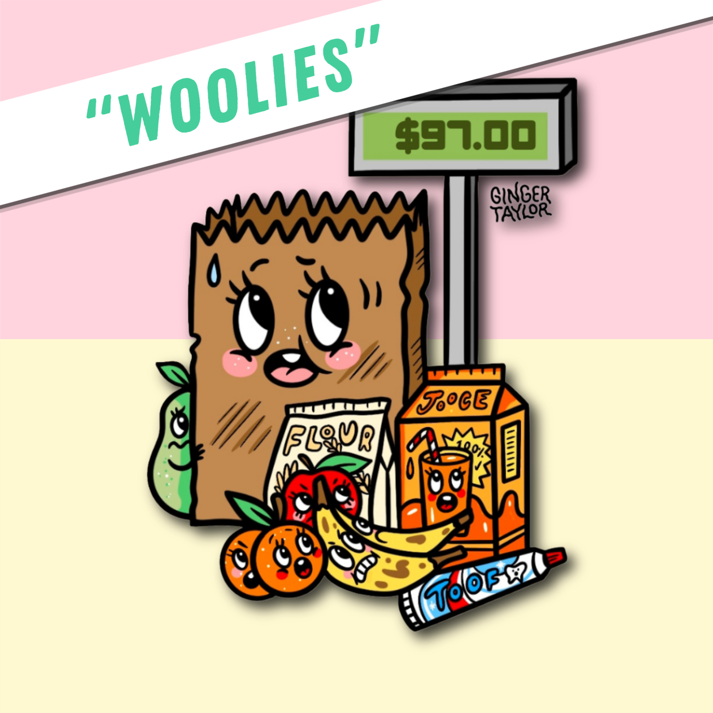 "WOOLIES" - STICKER