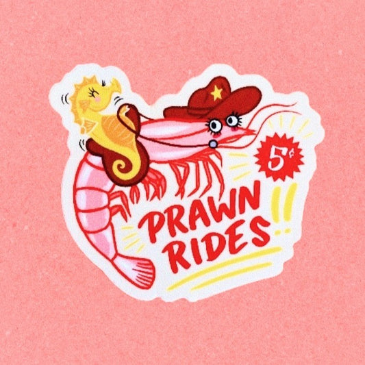 Prawn rides - Sticker