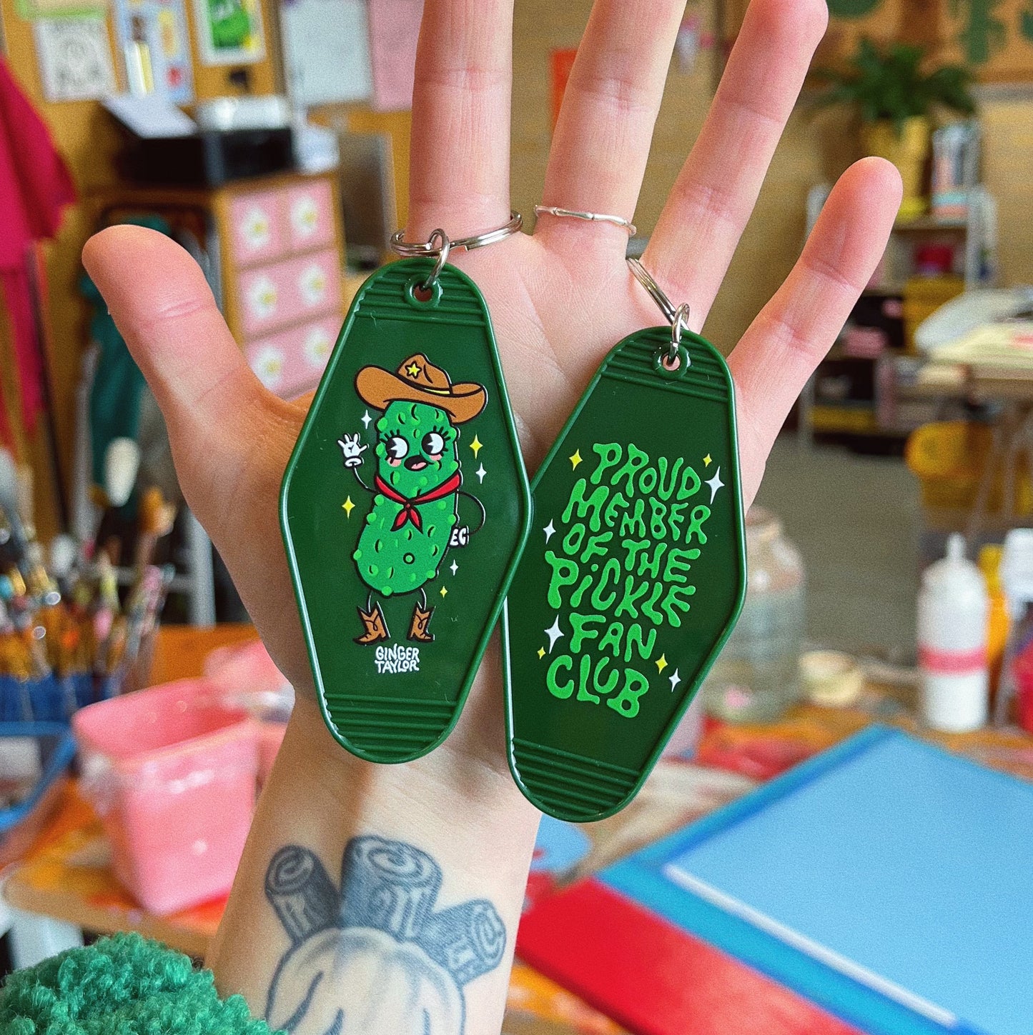 PICKLE FAN CLUB - Motel Keychain