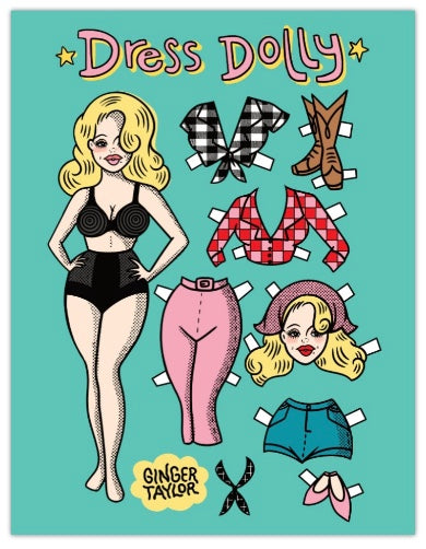 Dress Dolly - Magnetic Postcard