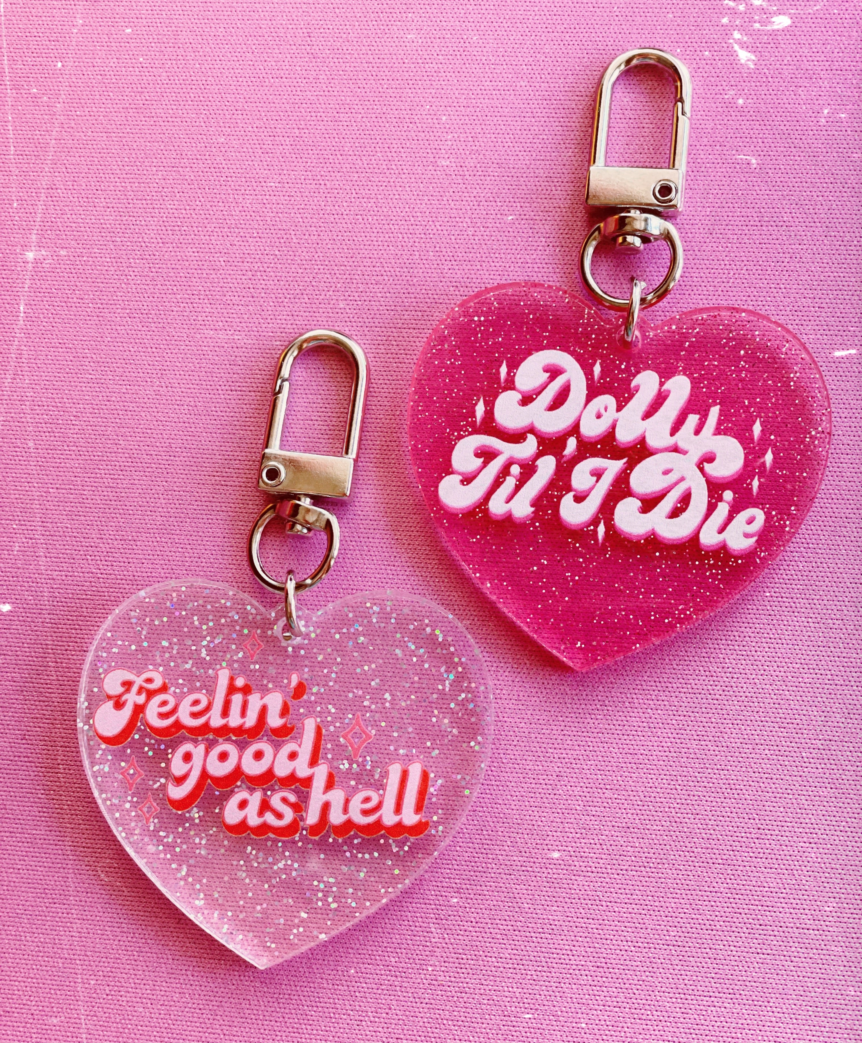 Dolly Til I Die - Glitter Key Chain – Gingertaylor